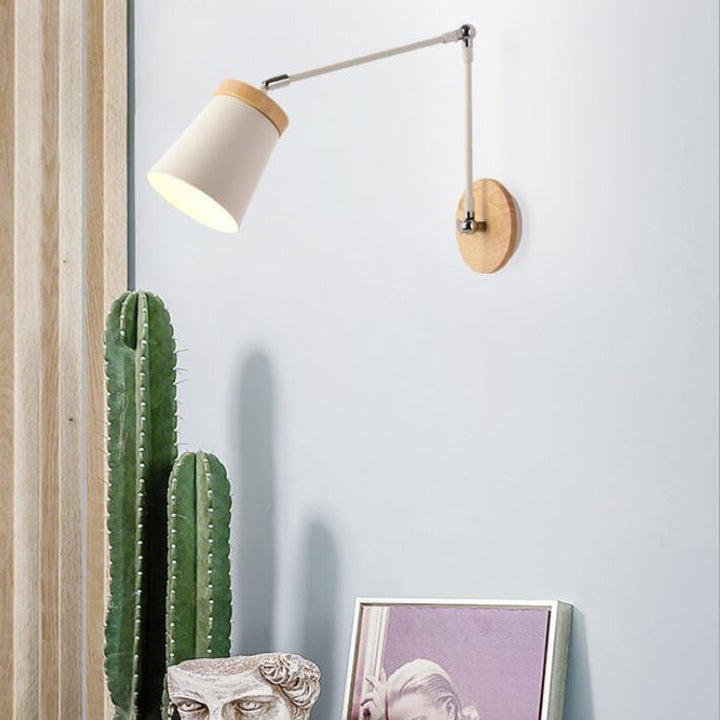 Nordic Cylinder Solid Wood Wall Sconce