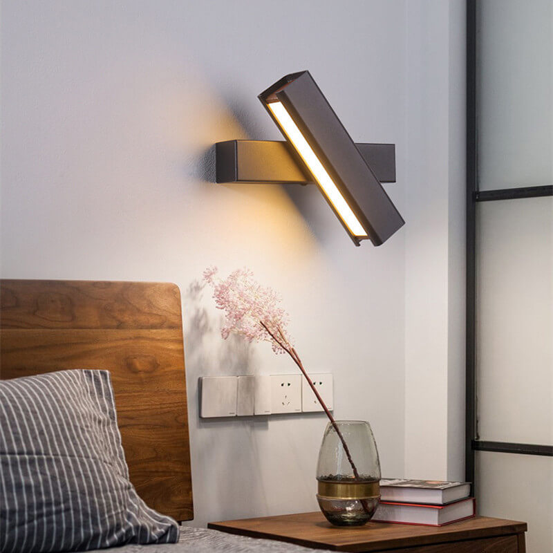 Minimalist Rectangular Aluminum Rotatable LED Wall Sconce