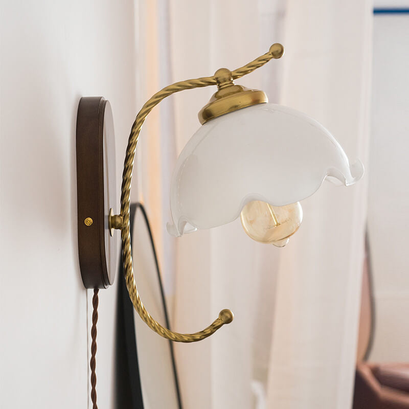 French Vintage Glass Wall Sconce