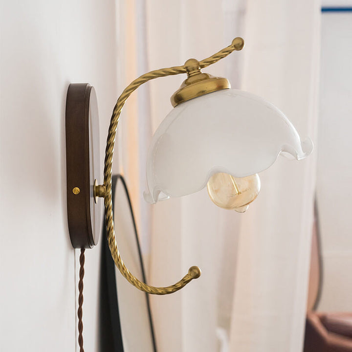French Vintage Glass Wall Sconce