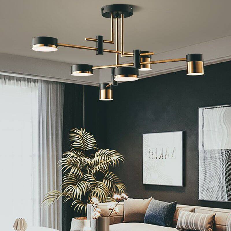 Minimalist 8-Light Semi-Flush Ceiling Light