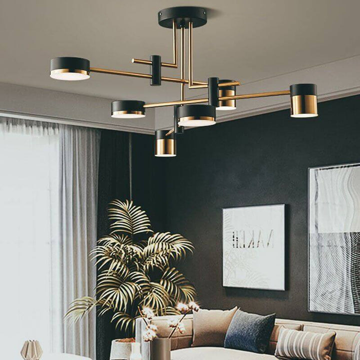 Minimalist 8-Light Semi-Flush Ceiling Light