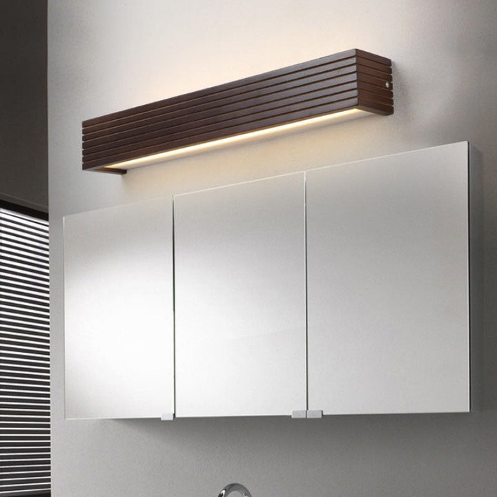 Traditional Rectangular Wood LED Vanity Light