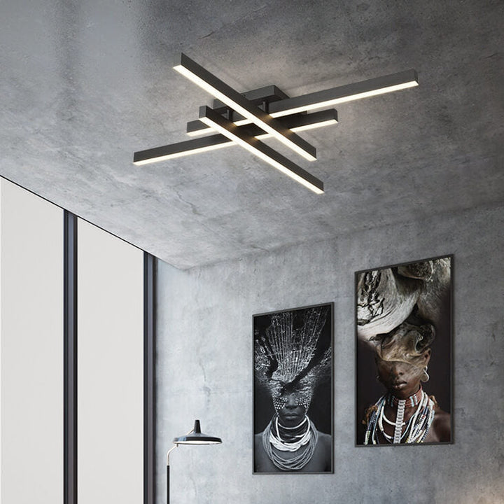Industrial Geometric Aluminum LED Flush Mount Ceiling Light