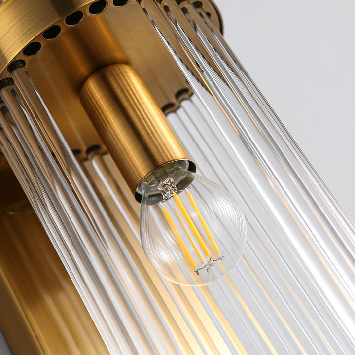 Traditional Cylinder Glass 2-Light Wall Sconce