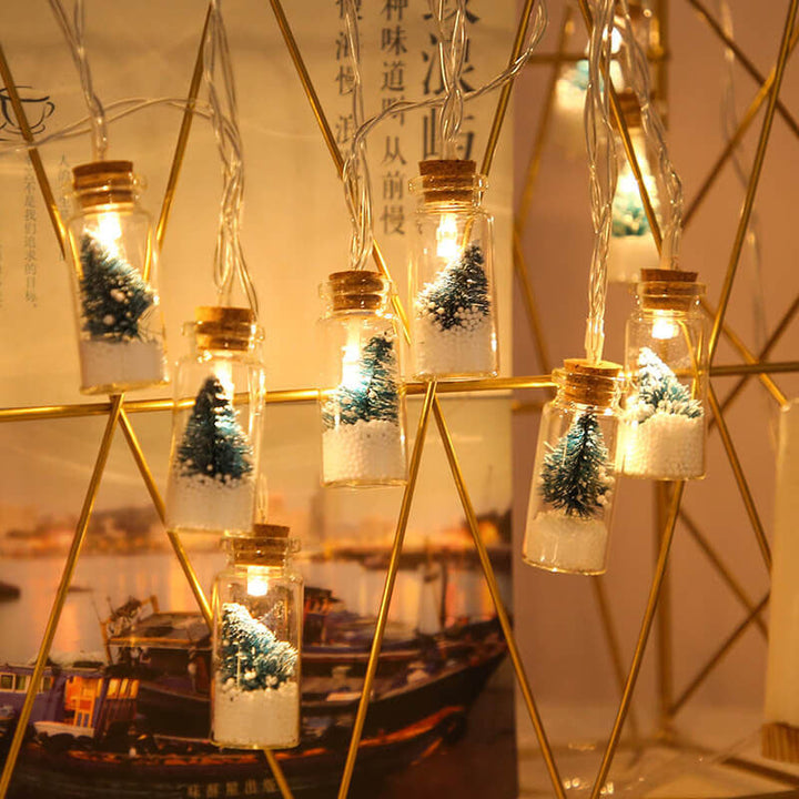 Wishing Bottle Tree Snow String Lights