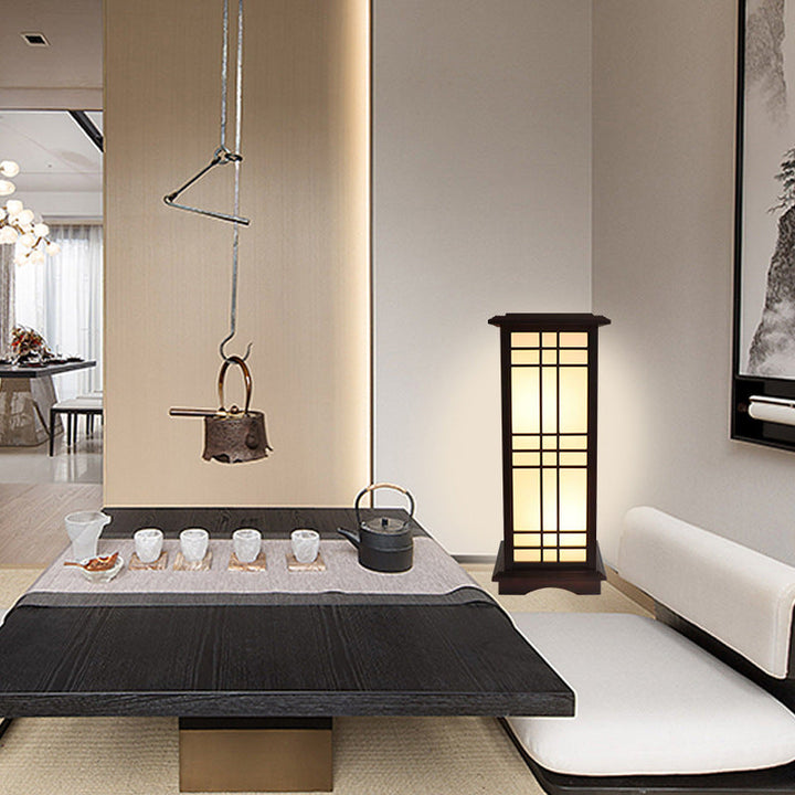 Traditional Rectangular Wood Floor Lamp