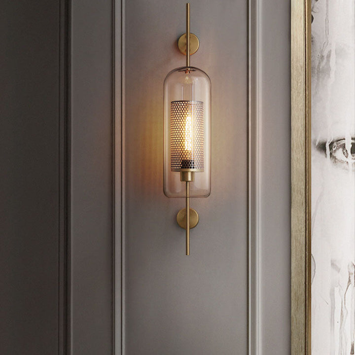 Contemporary Cylinder Glass Wall Sconce