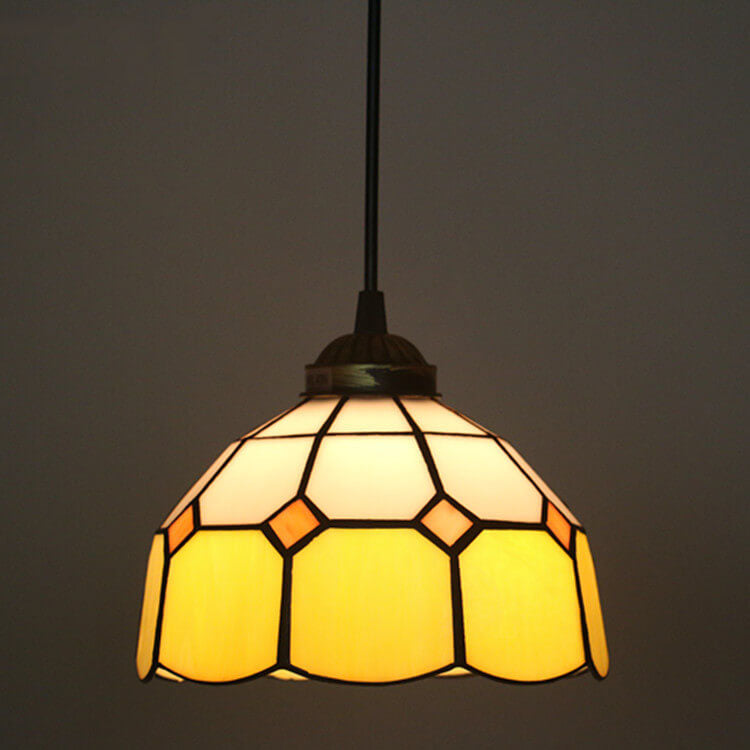 Tiffany Traditional Round Glass Pendant Light