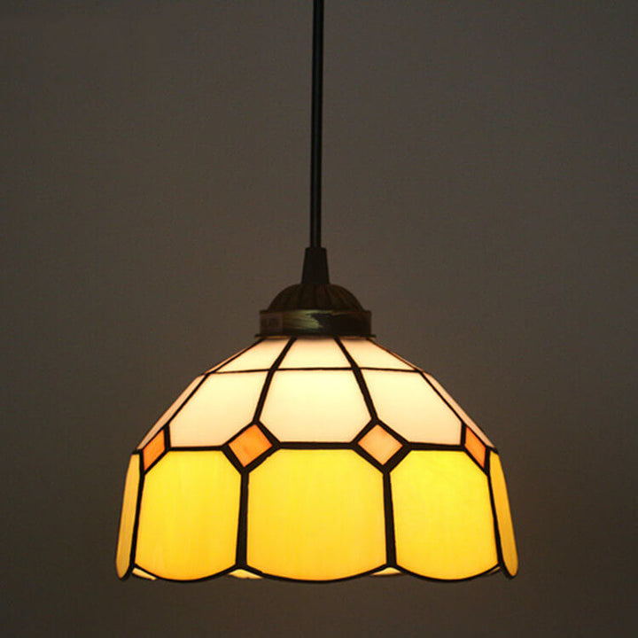 Tiffany Traditional Round Glass Pendant Light