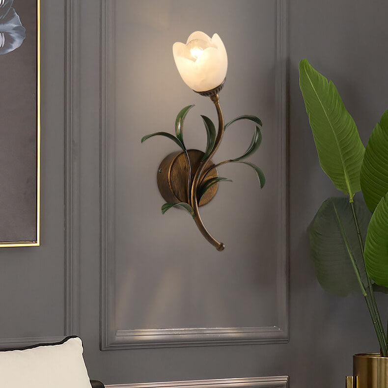 Minimalist Flower Glass 2-Light Wall Sconce