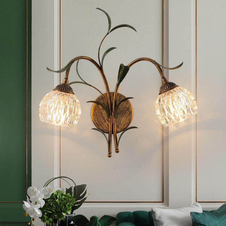 Minimalist Flower Glass 2-Light Wall Sconce