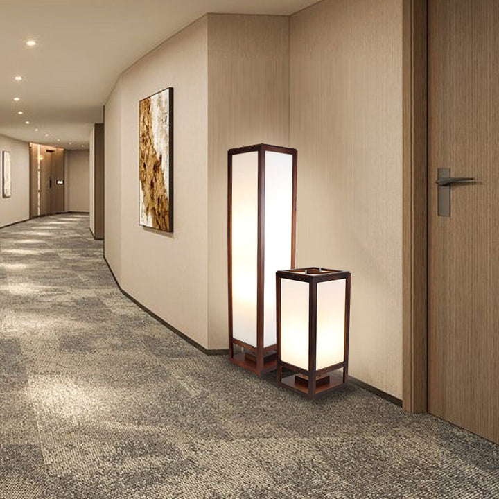 Traditional Rectangular Wood Floor Lamp
