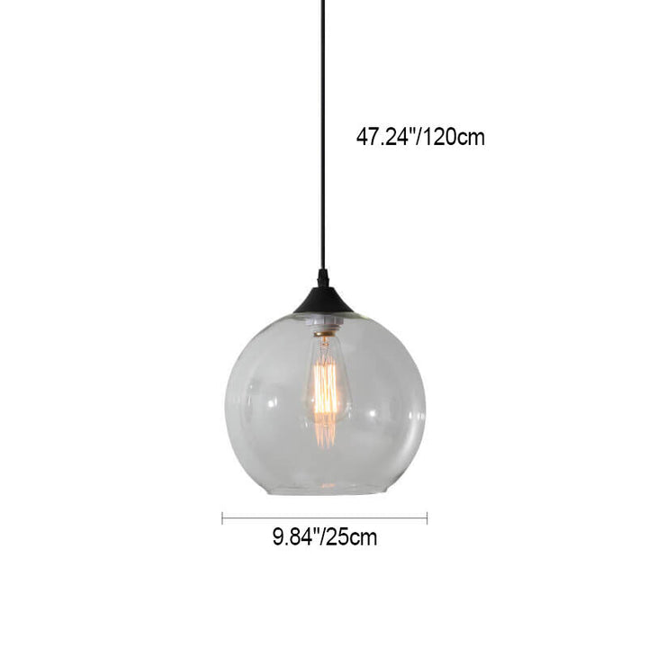 Stained Minimalist Round Glass Pendant Light