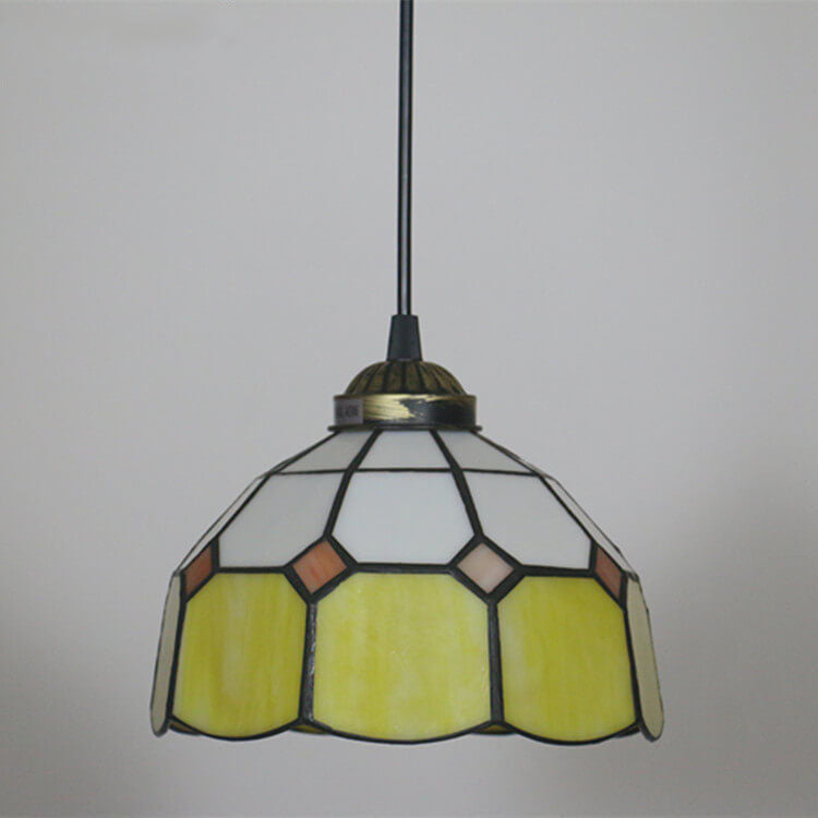 Tiffany Traditional Round Glass Pendant Light