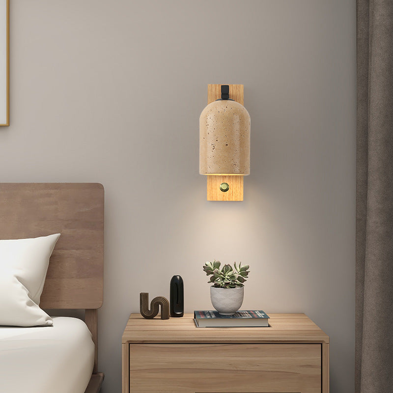 Traditional Cylinder Solid Wood Wall Sconce