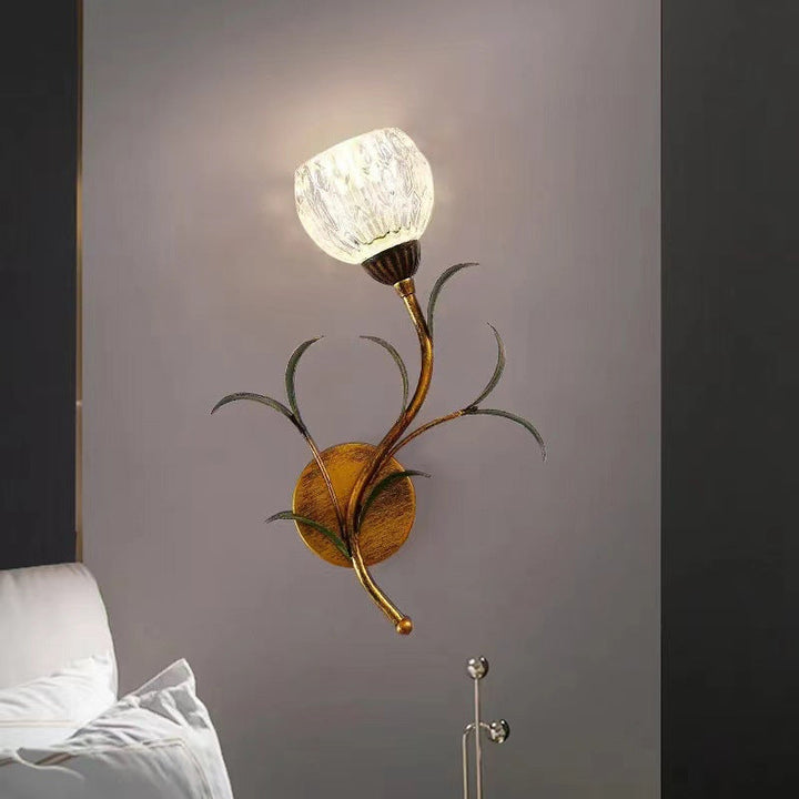 Minimalist Flower Glass 2-Light Wall Sconce