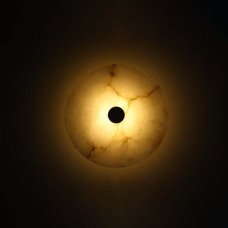 Contemporary Round Marble LED Wall Sconce
