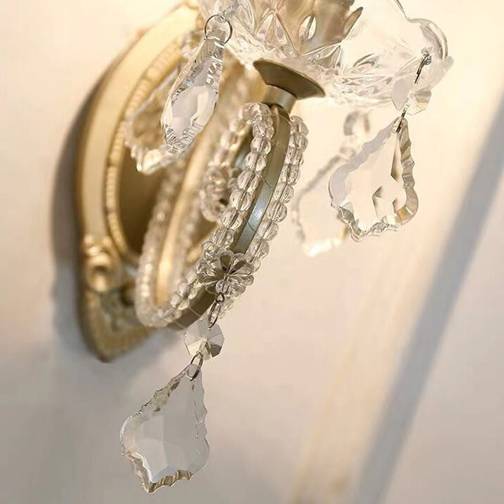 European Vintage Crystal 2-Light Wall Sconce