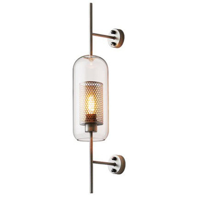 Contemporary Cylinder Glass Wall Sconce