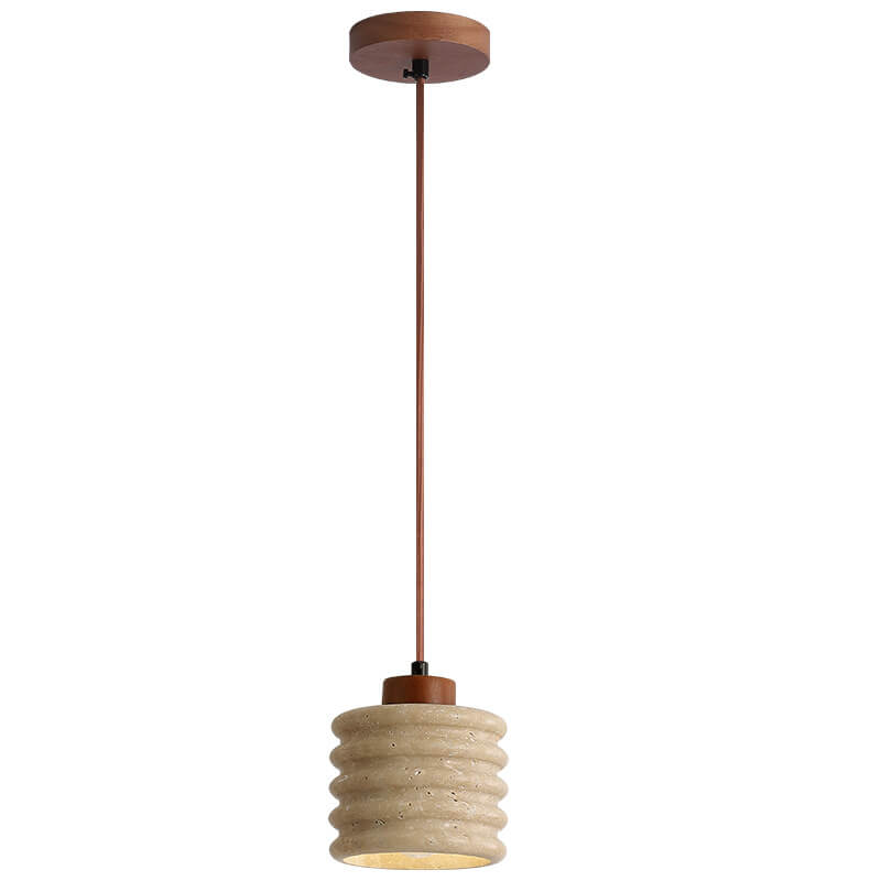 Wabi-Sabi Cylinder Wood Pendant Light