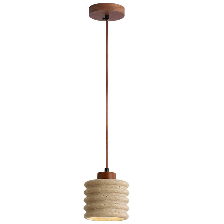Wabi-Sabi Cylinder Wood Pendant Light