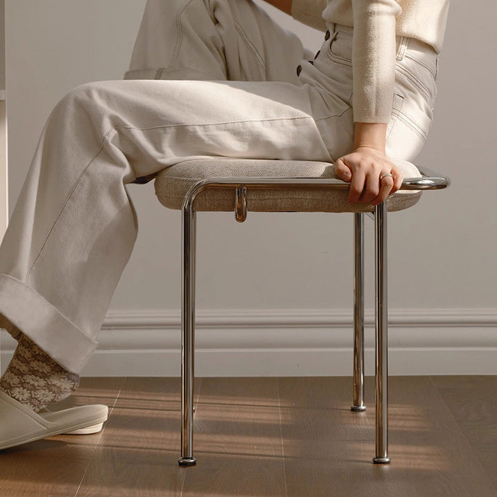 Nordic Square Stainless Steel Vanity Stool