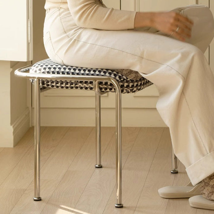 Nordic Square Stainless Steel Vanity Stool