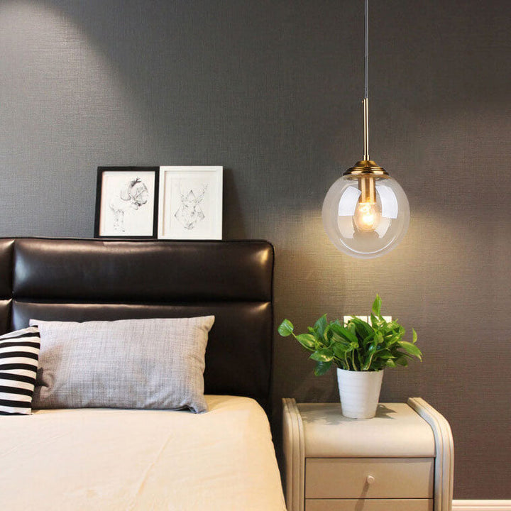 Contemporary Spherical Copper 5-Light Chandelier