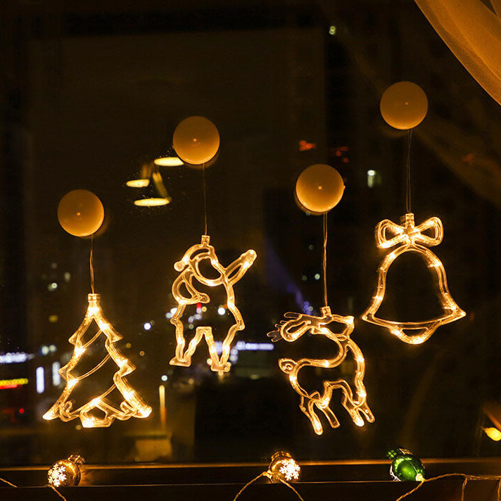 Santa Snowman Window Suction LED Lights