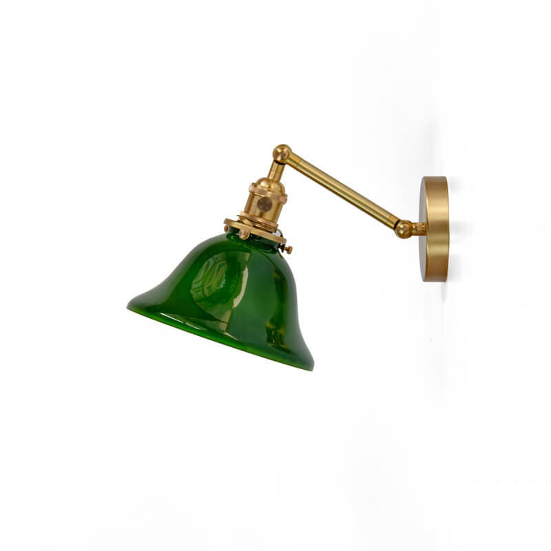 Traditional Vintage Round Glass Brass 1-Light Wall Sconce Lamp For Bedroom