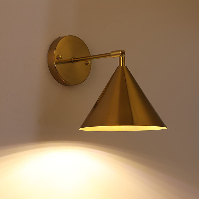 Contemporary Round Brass Wall Sconce