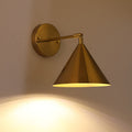 Contemporary Industrial Iron Plated Brass Cone Round 1-Light Wall Sconce Lamp for Living Room