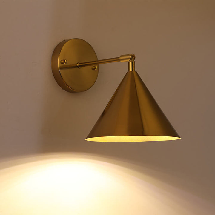 Contemporary Round Brass Wall Sconce