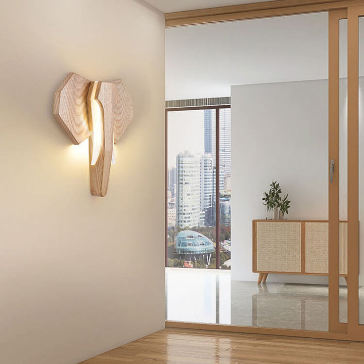 Nordic Solid Wood LED Wall Sconce