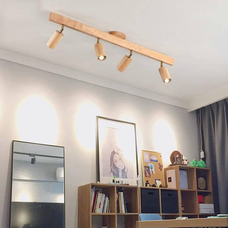 Minimalist Solid Wood LED Track Light