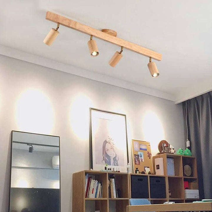 Minimalist Solid Wood LED Track Light