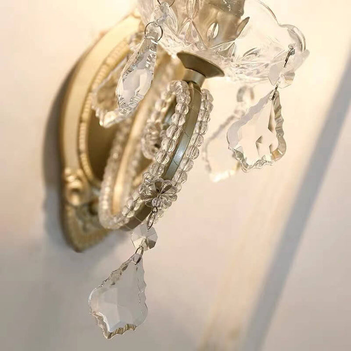 European Vintage Crystal 2-Light Wall Sconce