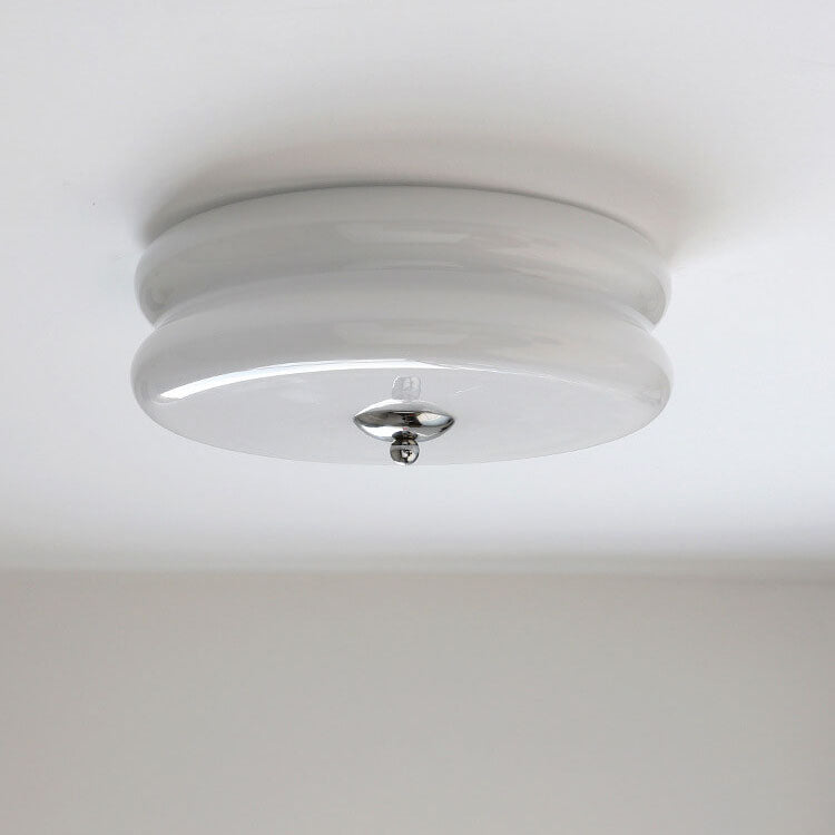 Minimalist Round Glass LED Flush Mount Ceiling Light