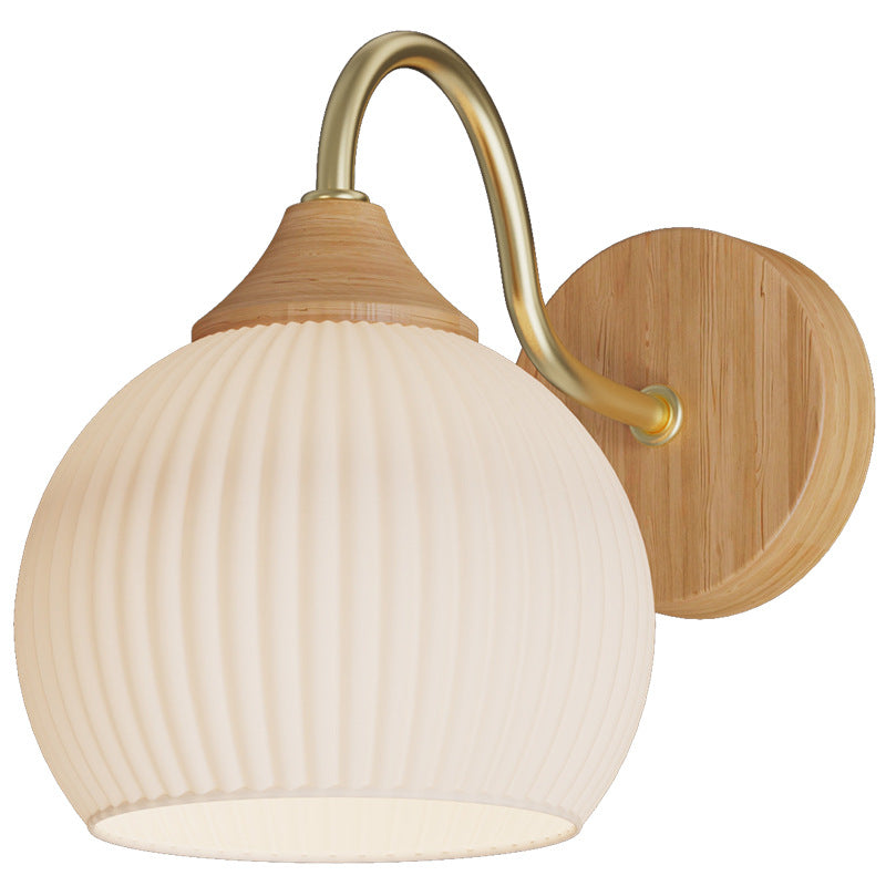 Iron Contemporary Round Glass Wall Sconce