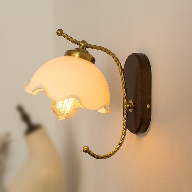 French Vintage Glass Wall Sconce