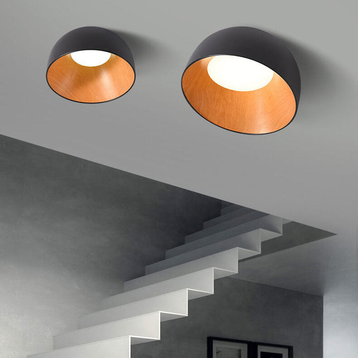 Minimalist Wooden LED Flush Mount Ceiling Light