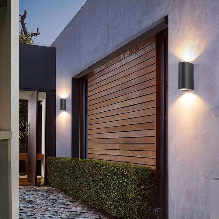Minimalist Cylinder Aluminum 2-Light Waterproof Wall Sconce