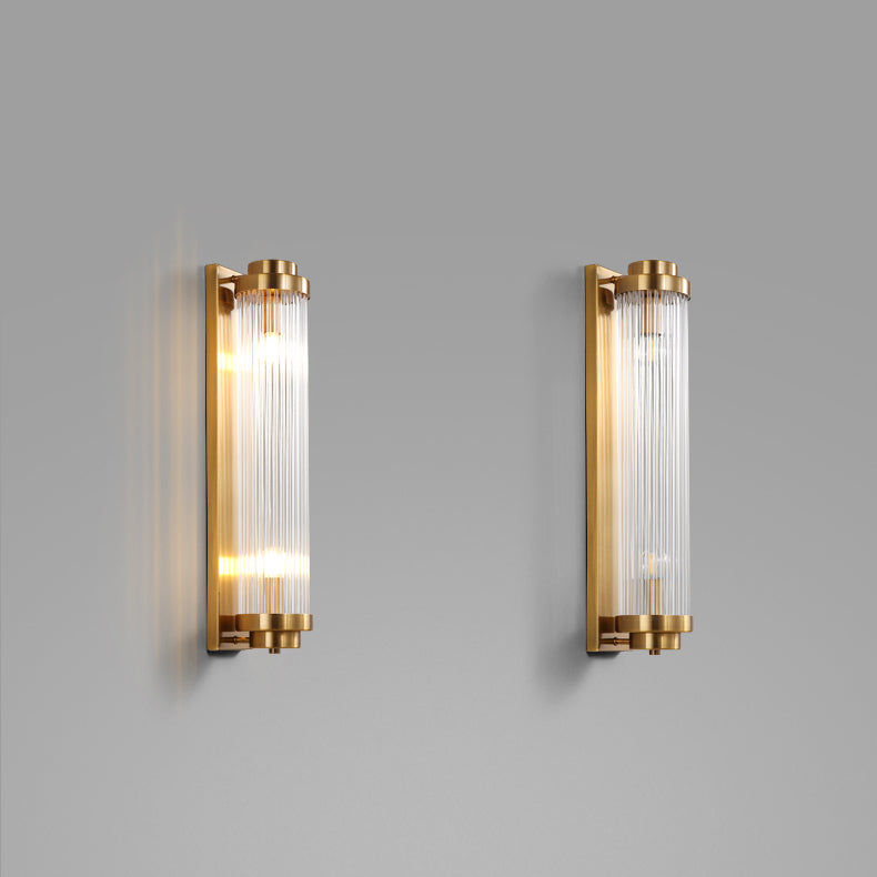 Traditional Cylinder Glass 2-Light Wall Sconce