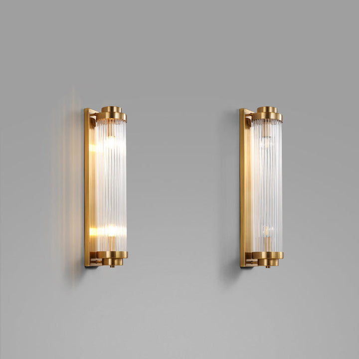 Traditional Cylinder Glass 2-Light Wall Sconce