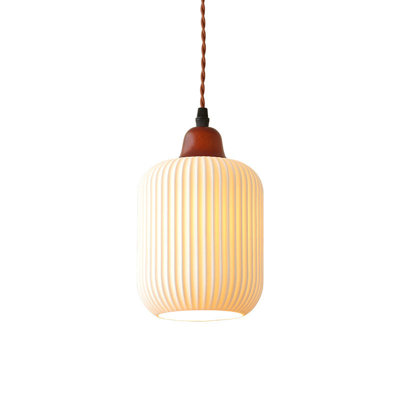 Traditional Round Solid Wood Pendant Light