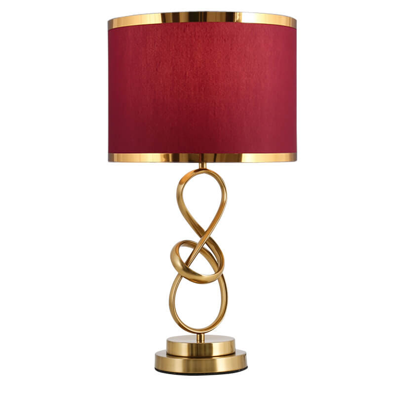 Red Modern Ring Fabric Table Lamp