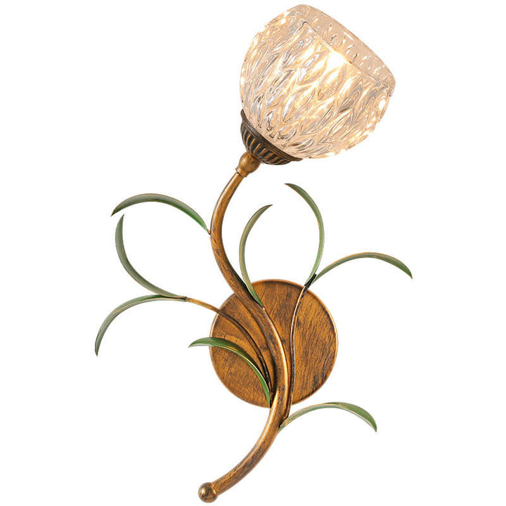 Minimalist Flower Glass 2-Light Wall Sconce