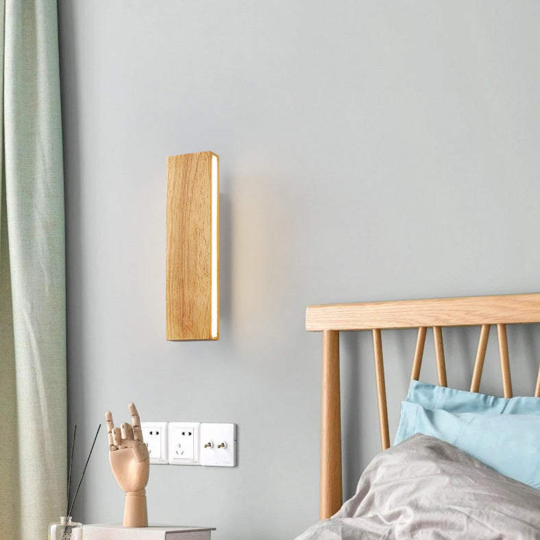 Strip Simple Solid Wood LED Wall Sconce