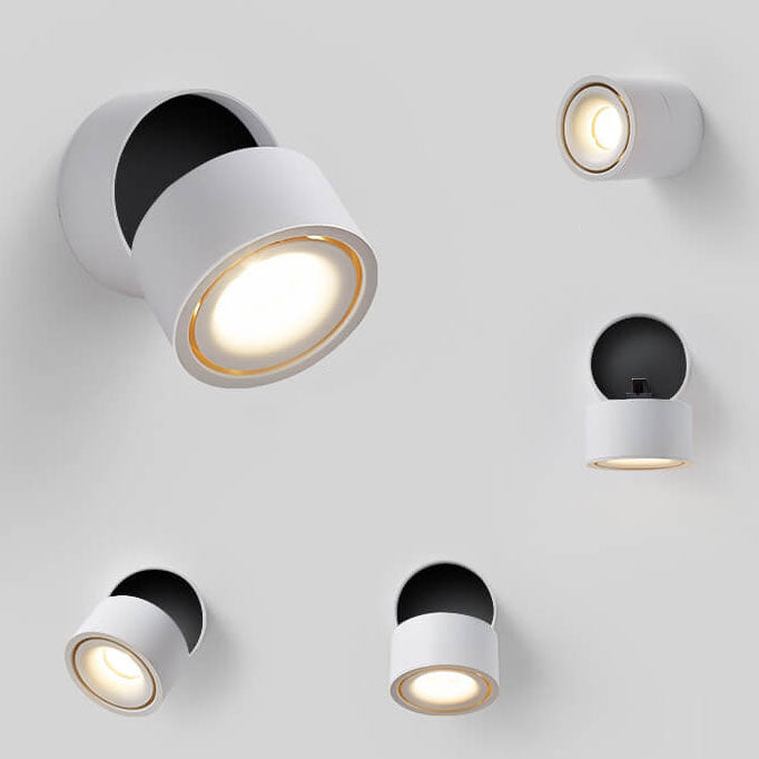 Minimalist Round Aluminium Rotatable LED Wall Sconce